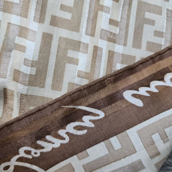 COPY - Fendi Vintage Zucca Monogram Cotton Silk Bandana - Picture 6 of 8